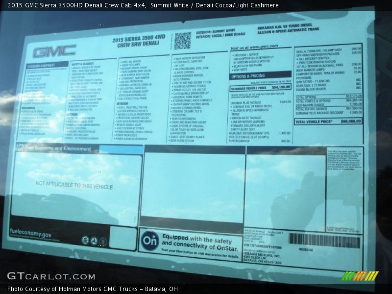 Summit White / Denali Cocoa/Light Cashmere 2015 GMC Sierra 3500HD Denali Crew Cab 4x4