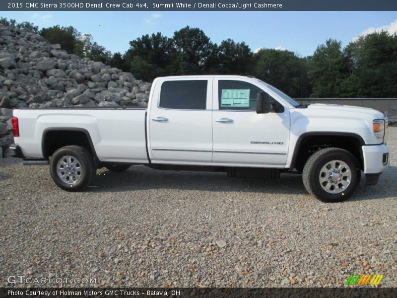 Summit White / Denali Cocoa/Light Cashmere 2015 GMC Sierra 3500HD Denali Crew Cab 4x4