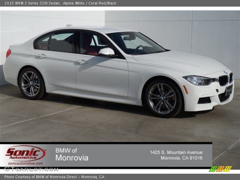 Alpine White / Coral Red/Black 2015 BMW 3 Series 328i Sedan