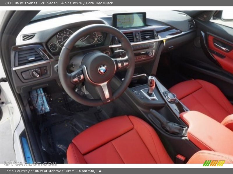 Alpine White / Coral Red/Black 2015 BMW 3 Series 328i Sedan