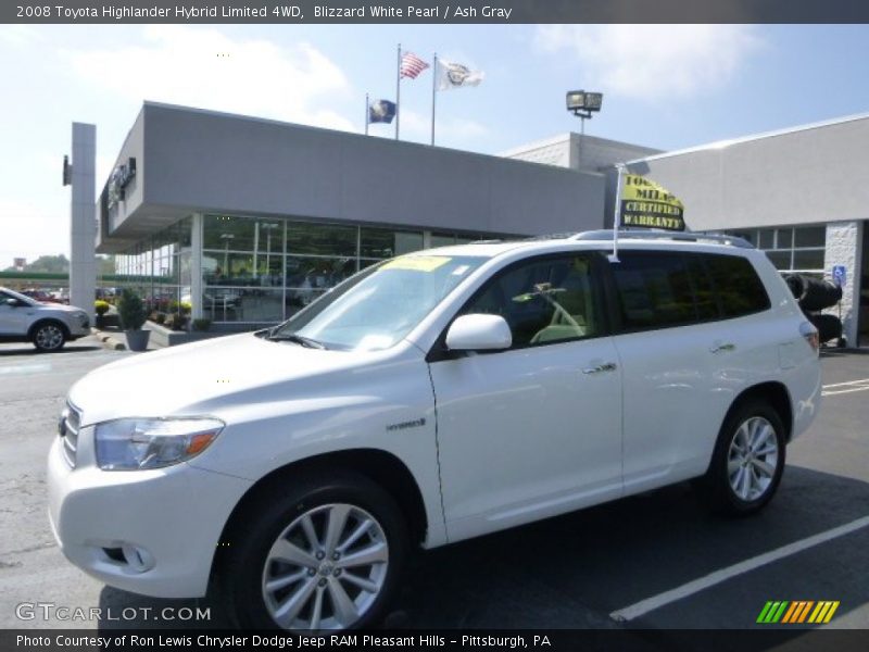 Blizzard White Pearl / Ash Gray 2008 Toyota Highlander Hybrid Limited 4WD