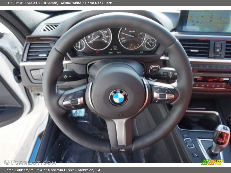 Alpine White / Coral Red/Black 2015 BMW 3 Series 328i Sedan