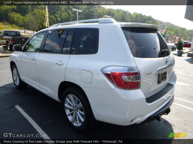 Blizzard White Pearl / Ash Gray 2008 Toyota Highlander Hybrid Limited 4WD