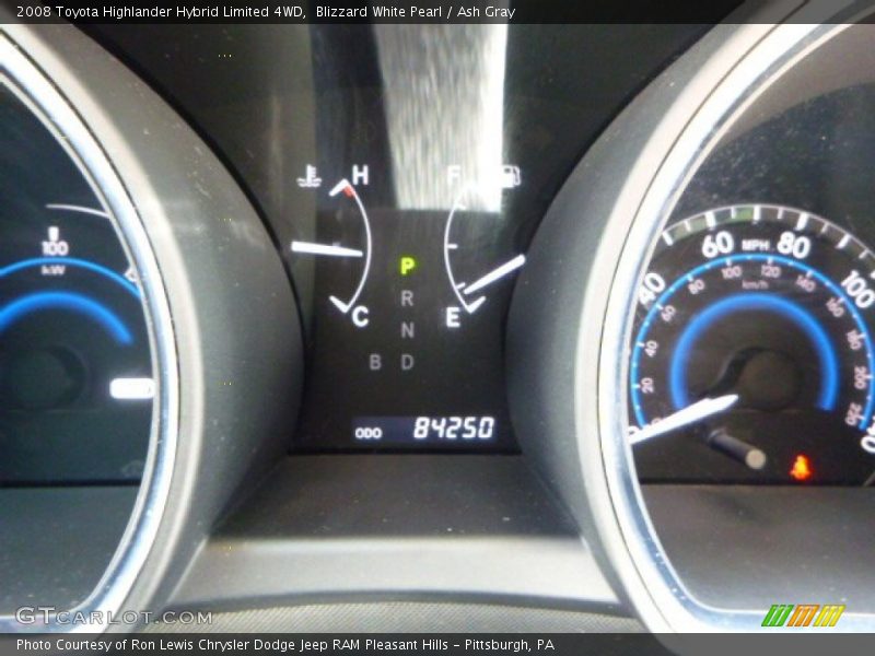 Blizzard White Pearl / Ash Gray 2008 Toyota Highlander Hybrid Limited 4WD