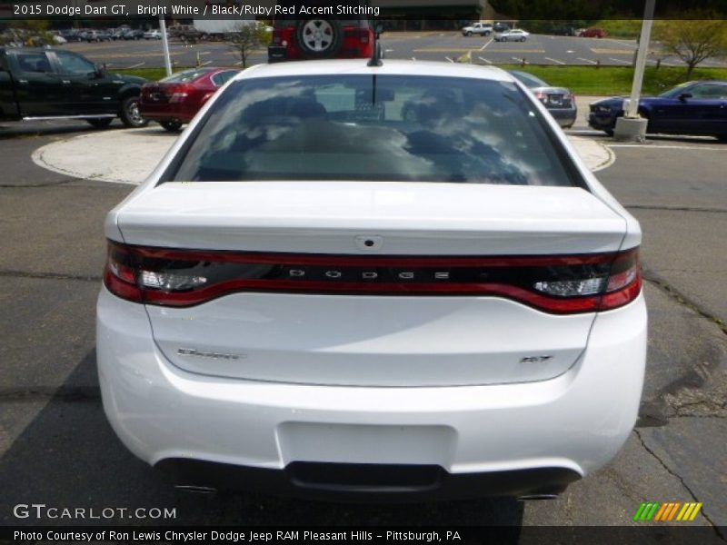 Bright White / Black/Ruby Red Accent Stitching 2015 Dodge Dart GT