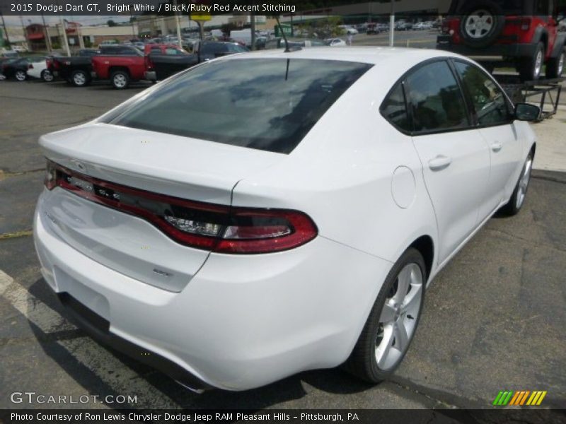 Bright White / Black/Ruby Red Accent Stitching 2015 Dodge Dart GT