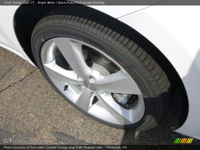 Bright White / Black/Ruby Red Accent Stitching 2015 Dodge Dart GT