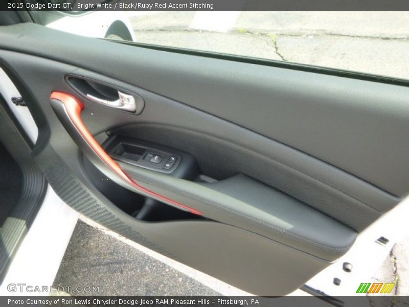 Bright White / Black/Ruby Red Accent Stitching 2015 Dodge Dart GT