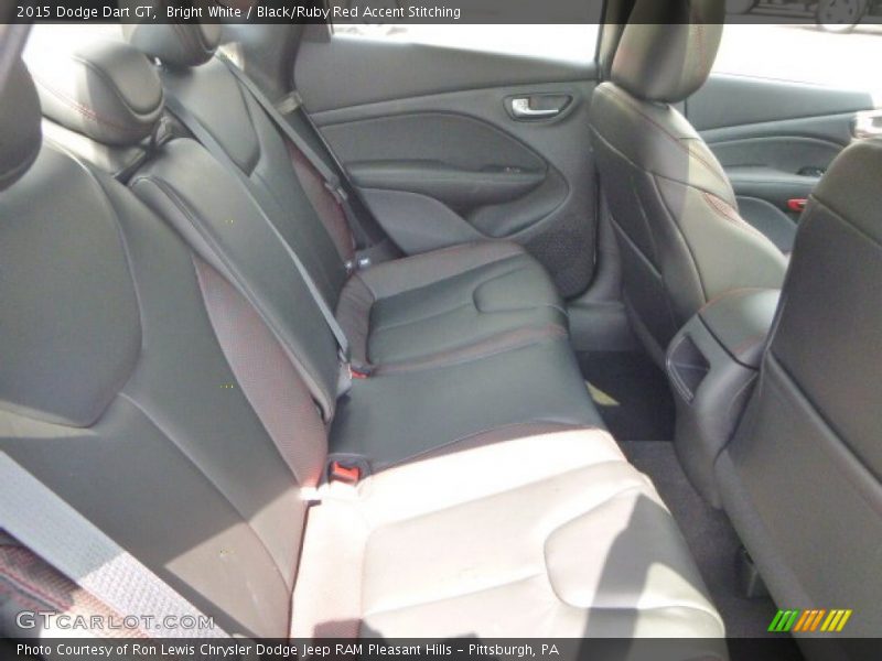 Bright White / Black/Ruby Red Accent Stitching 2015 Dodge Dart GT