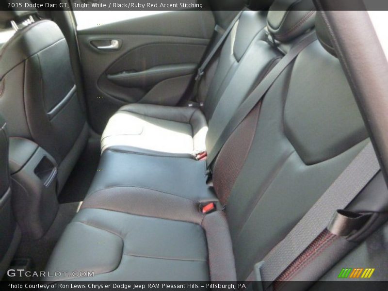 Bright White / Black/Ruby Red Accent Stitching 2015 Dodge Dart GT