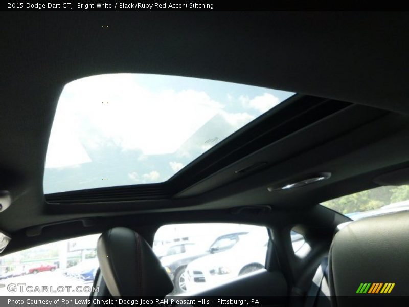 Bright White / Black/Ruby Red Accent Stitching 2015 Dodge Dart GT