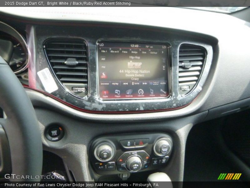 Bright White / Black/Ruby Red Accent Stitching 2015 Dodge Dart GT