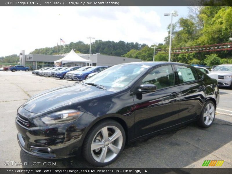 Pitch Black / Black/Ruby Red Accent Stitching 2015 Dodge Dart GT