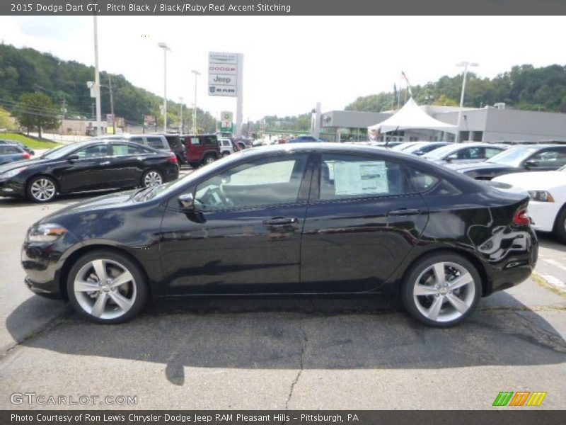 Pitch Black / Black/Ruby Red Accent Stitching 2015 Dodge Dart GT