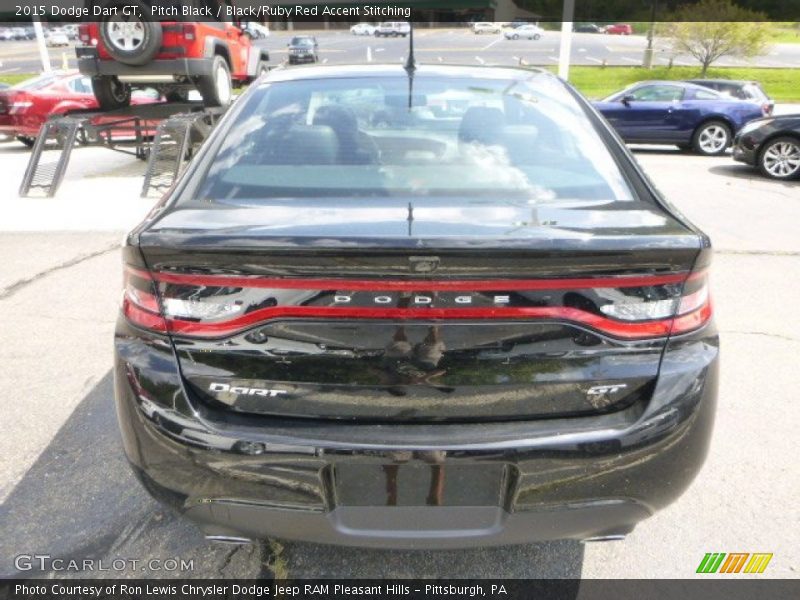 Pitch Black / Black/Ruby Red Accent Stitching 2015 Dodge Dart GT