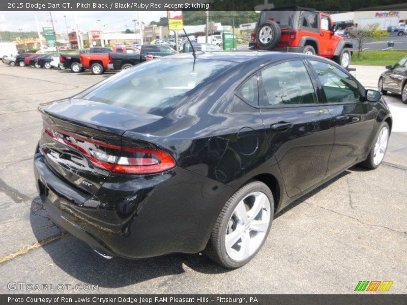 Pitch Black / Black/Ruby Red Accent Stitching 2015 Dodge Dart GT