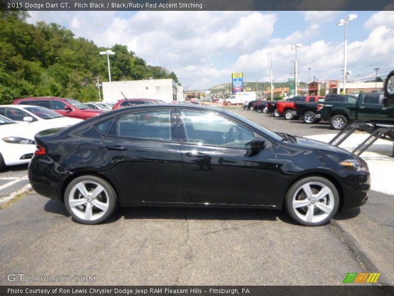 Pitch Black / Black/Ruby Red Accent Stitching 2015 Dodge Dart GT