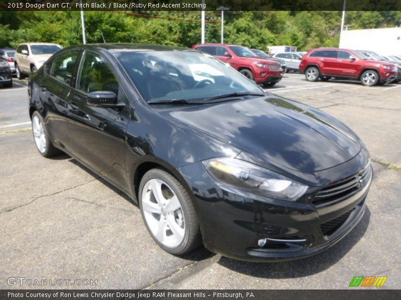 Pitch Black / Black/Ruby Red Accent Stitching 2015 Dodge Dart GT
