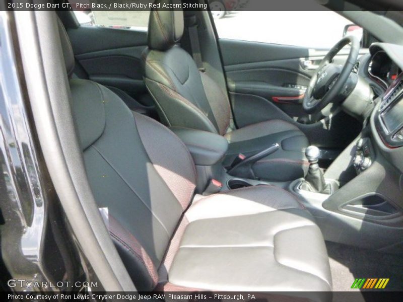 Pitch Black / Black/Ruby Red Accent Stitching 2015 Dodge Dart GT
