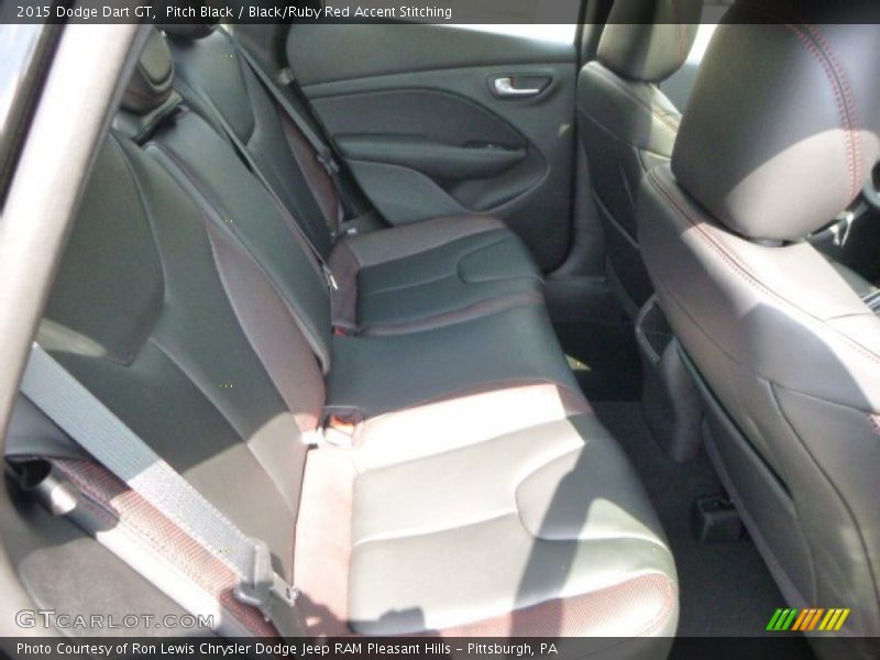 Pitch Black / Black/Ruby Red Accent Stitching 2015 Dodge Dart GT