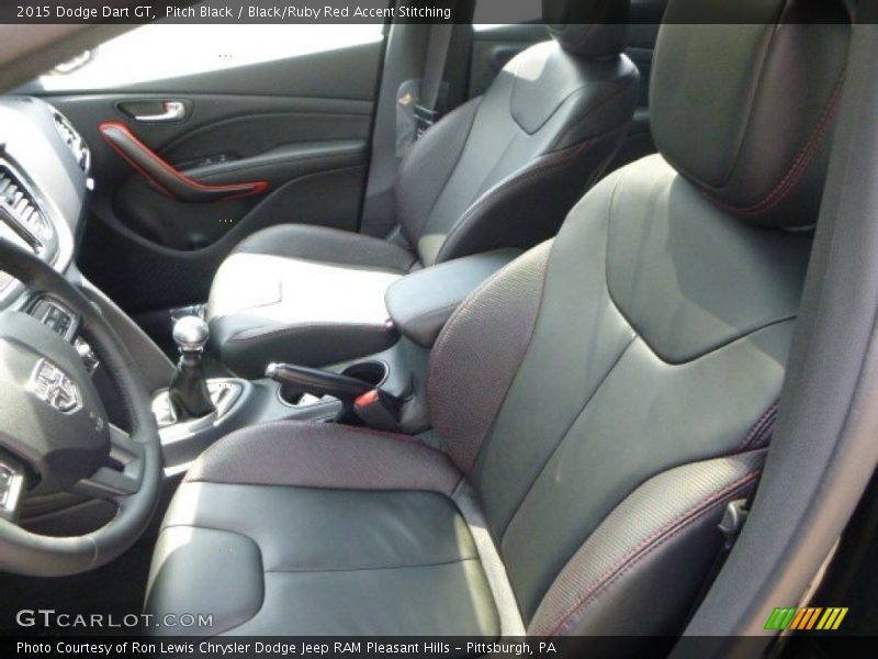 Pitch Black / Black/Ruby Red Accent Stitching 2015 Dodge Dart GT