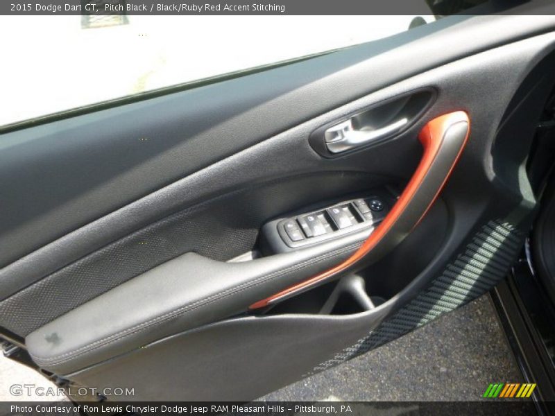 Pitch Black / Black/Ruby Red Accent Stitching 2015 Dodge Dart GT