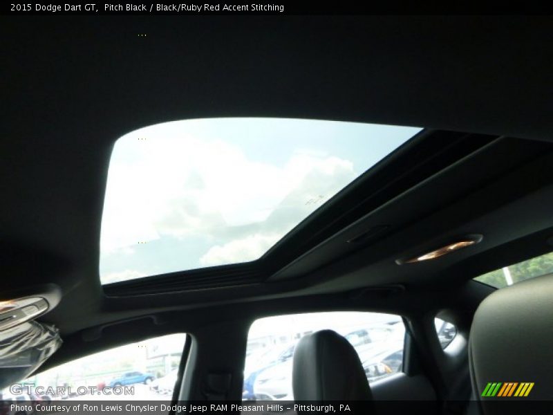 Pitch Black / Black/Ruby Red Accent Stitching 2015 Dodge Dart GT