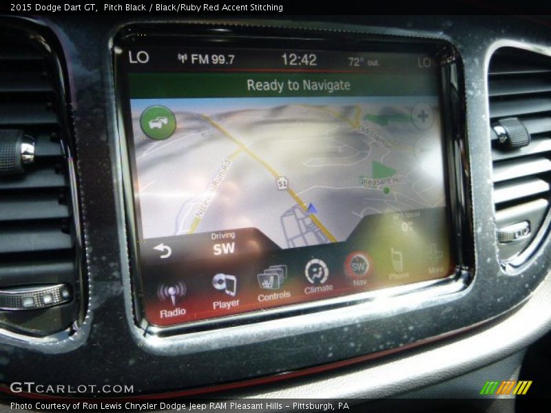 Pitch Black / Black/Ruby Red Accent Stitching 2015 Dodge Dart GT