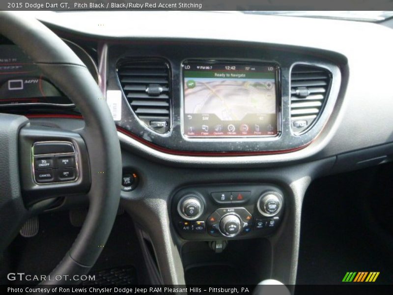 Pitch Black / Black/Ruby Red Accent Stitching 2015 Dodge Dart GT
