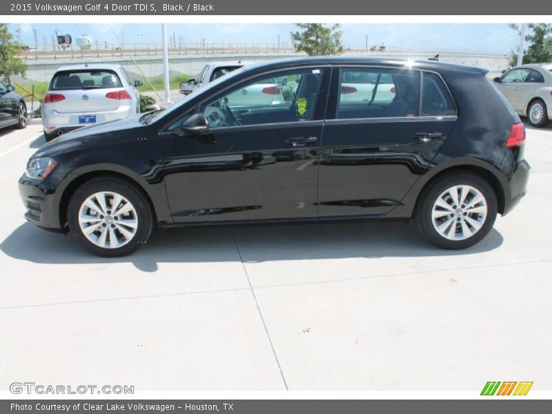 Black / Black 2015 Volkswagen Golf 4 Door TDI S