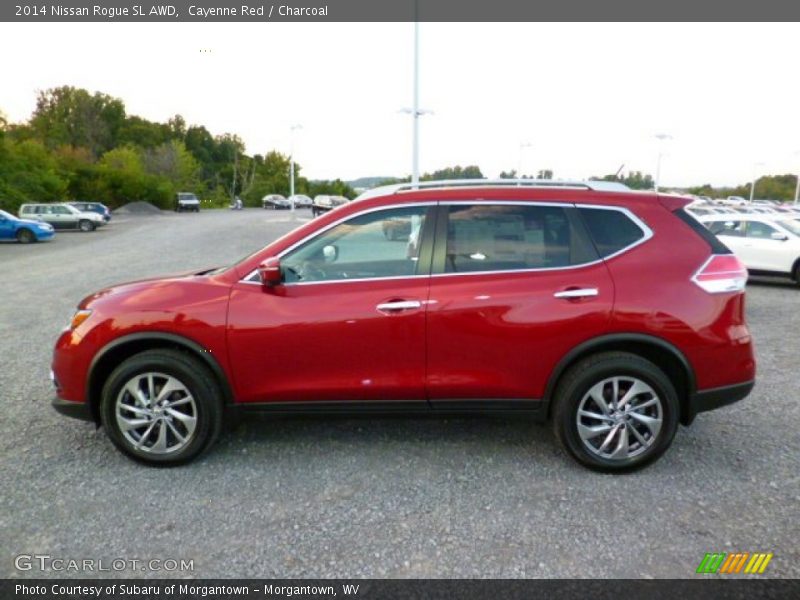 Cayenne Red / Charcoal 2014 Nissan Rogue SL AWD