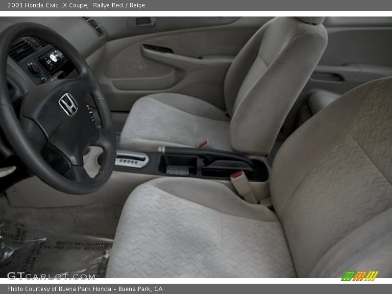 Rallye Red / Beige 2001 Honda Civic LX Coupe