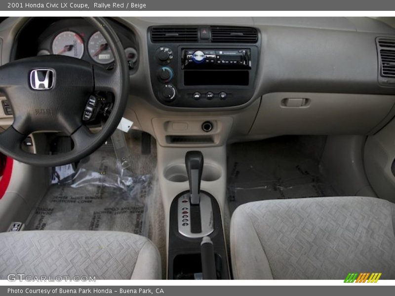 Rallye Red / Beige 2001 Honda Civic LX Coupe