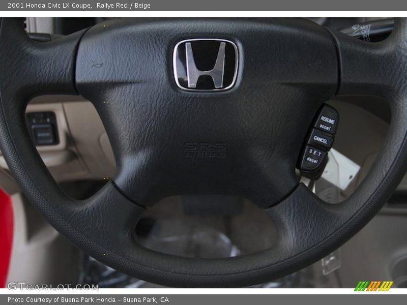 Rallye Red / Beige 2001 Honda Civic LX Coupe
