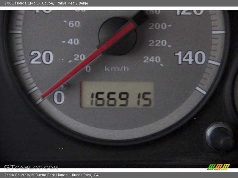 Rallye Red / Beige 2001 Honda Civic LX Coupe