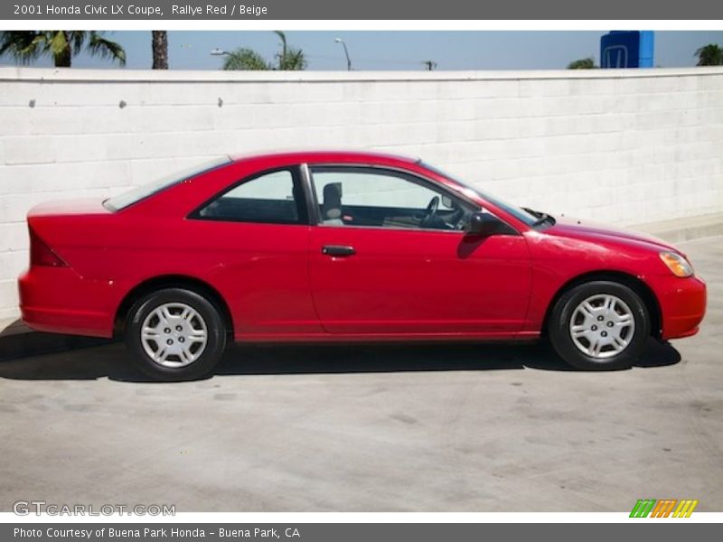 Rallye Red / Beige 2001 Honda Civic LX Coupe