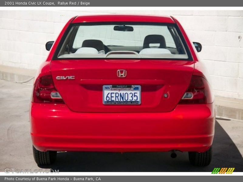 Rallye Red / Beige 2001 Honda Civic LX Coupe