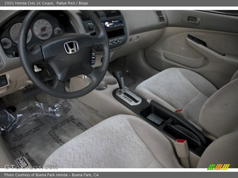 Rallye Red / Beige 2001 Honda Civic LX Coupe