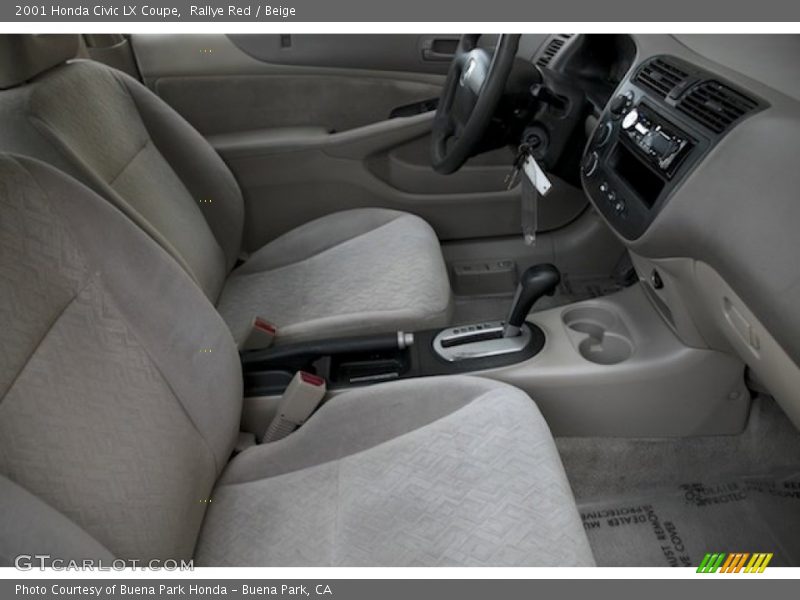 Rallye Red / Beige 2001 Honda Civic LX Coupe