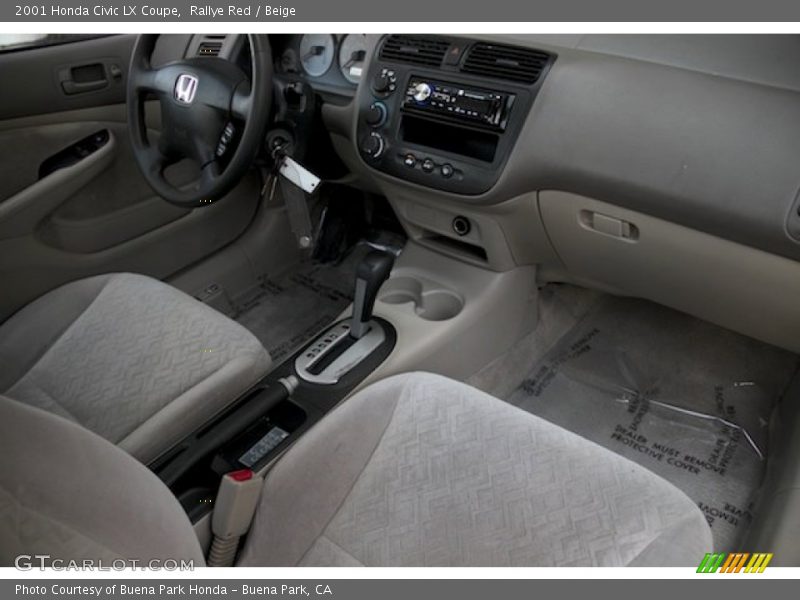 Rallye Red / Beige 2001 Honda Civic LX Coupe
