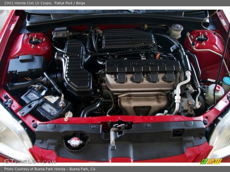 Rallye Red / Beige 2001 Honda Civic LX Coupe
