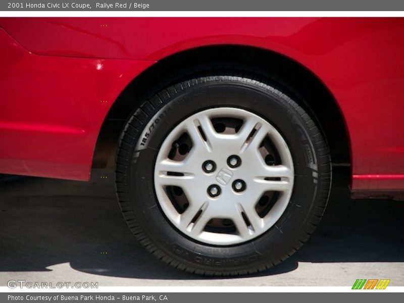 Rallye Red / Beige 2001 Honda Civic LX Coupe