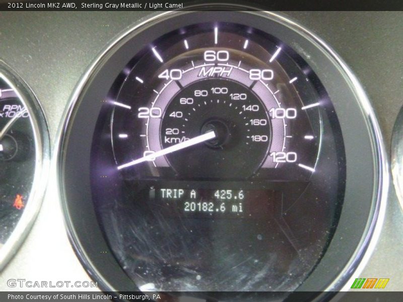 Sterling Gray Metallic / Light Camel 2012 Lincoln MKZ AWD