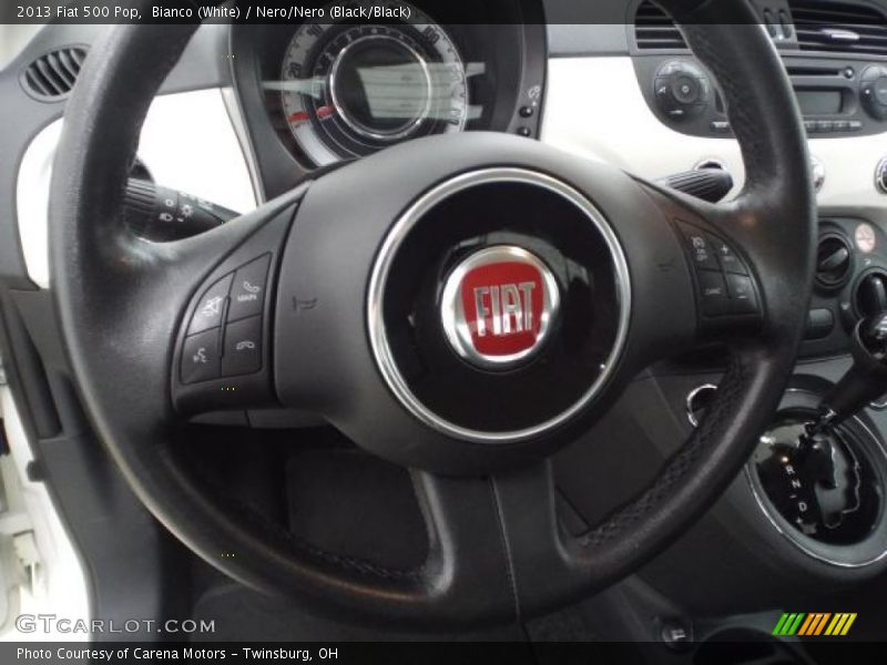 Bianco (White) / Nero/Nero (Black/Black) 2013 Fiat 500 Pop