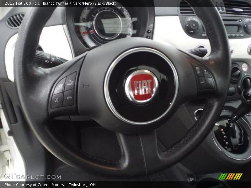 Bianco (White) / Nero/Nero (Black/Black) 2013 Fiat 500 Pop