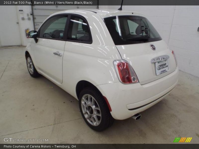 Bianco (White) / Nero/Nero (Black/Black) 2013 Fiat 500 Pop