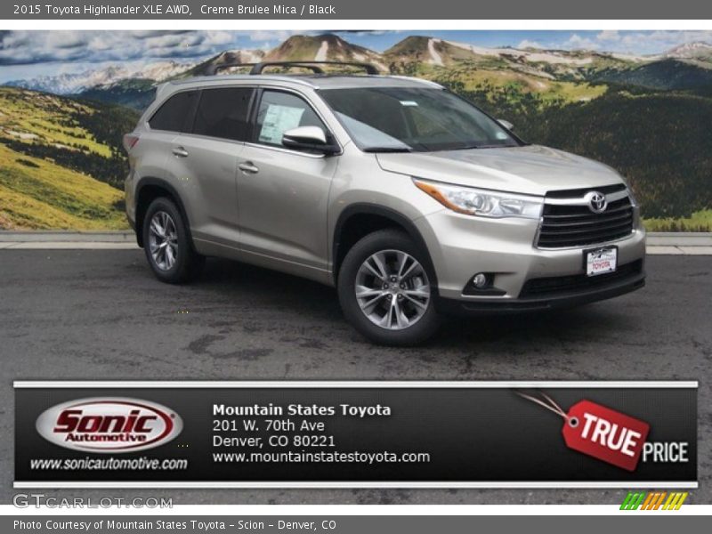 Creme Brulee Mica / Black 2015 Toyota Highlander XLE AWD