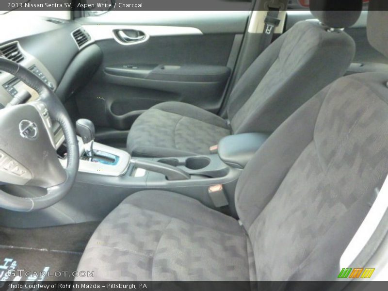 Aspen White / Charcoal 2013 Nissan Sentra SV