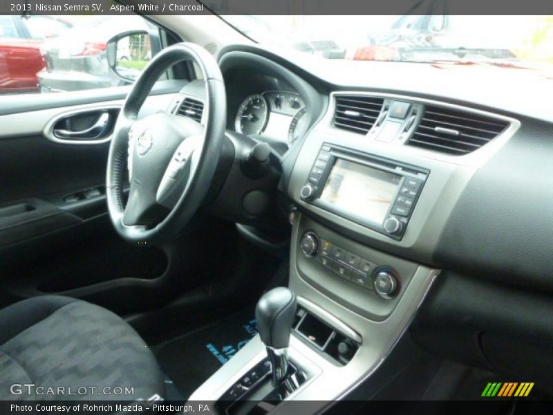 Aspen White / Charcoal 2013 Nissan Sentra SV