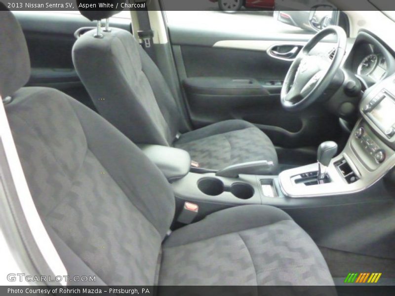 Aspen White / Charcoal 2013 Nissan Sentra SV